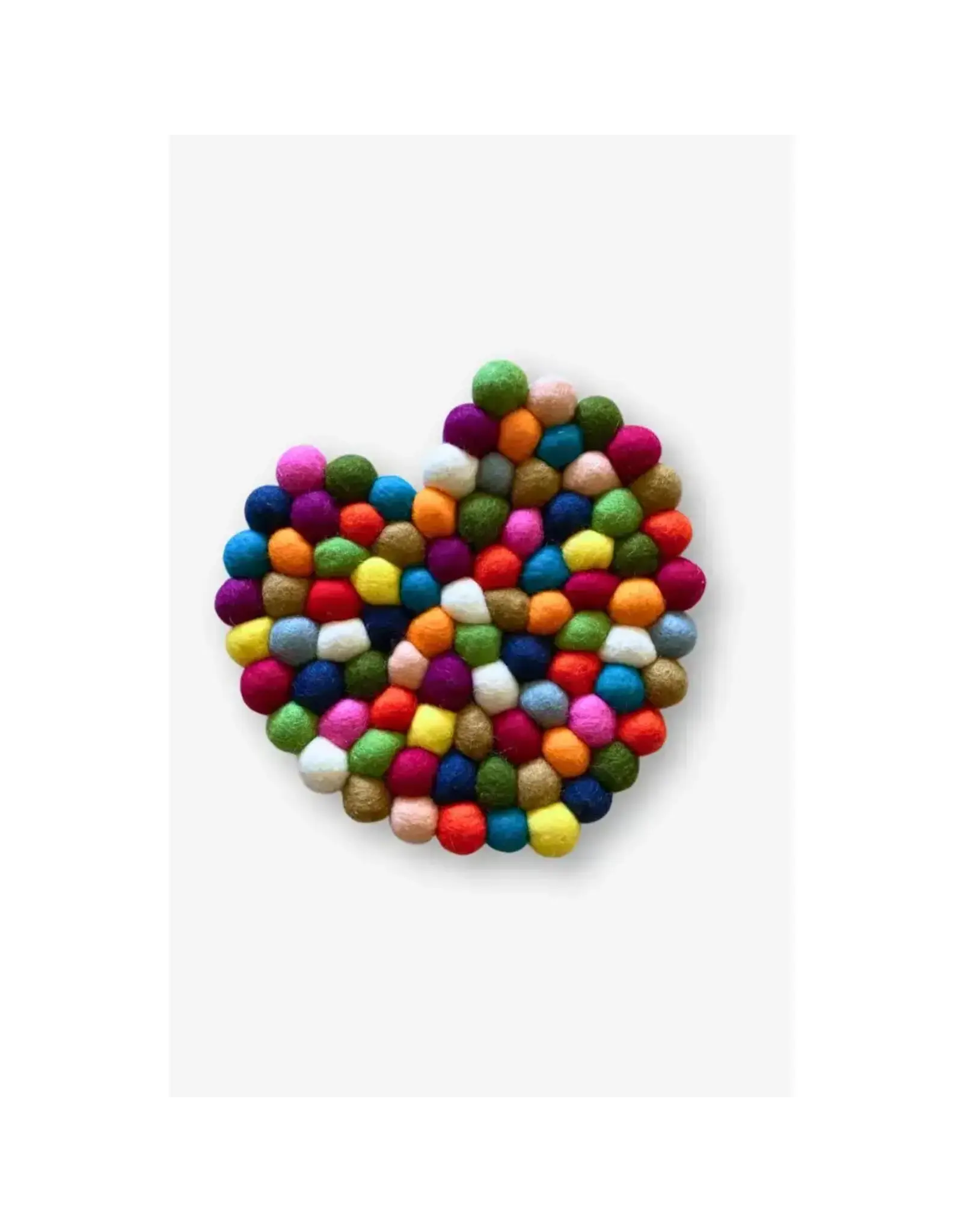 Heart-Shaped Felt Ball Trivet