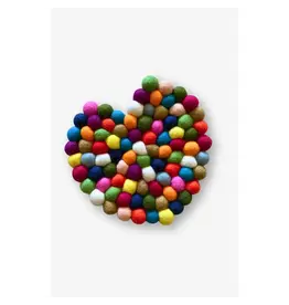 Heart-Shaped Felt Ball Trivet