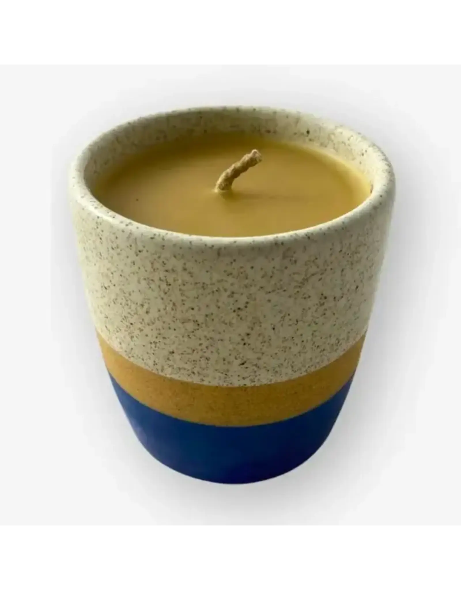 Pure Beeswax Candle in Handleless Ceramic Cup