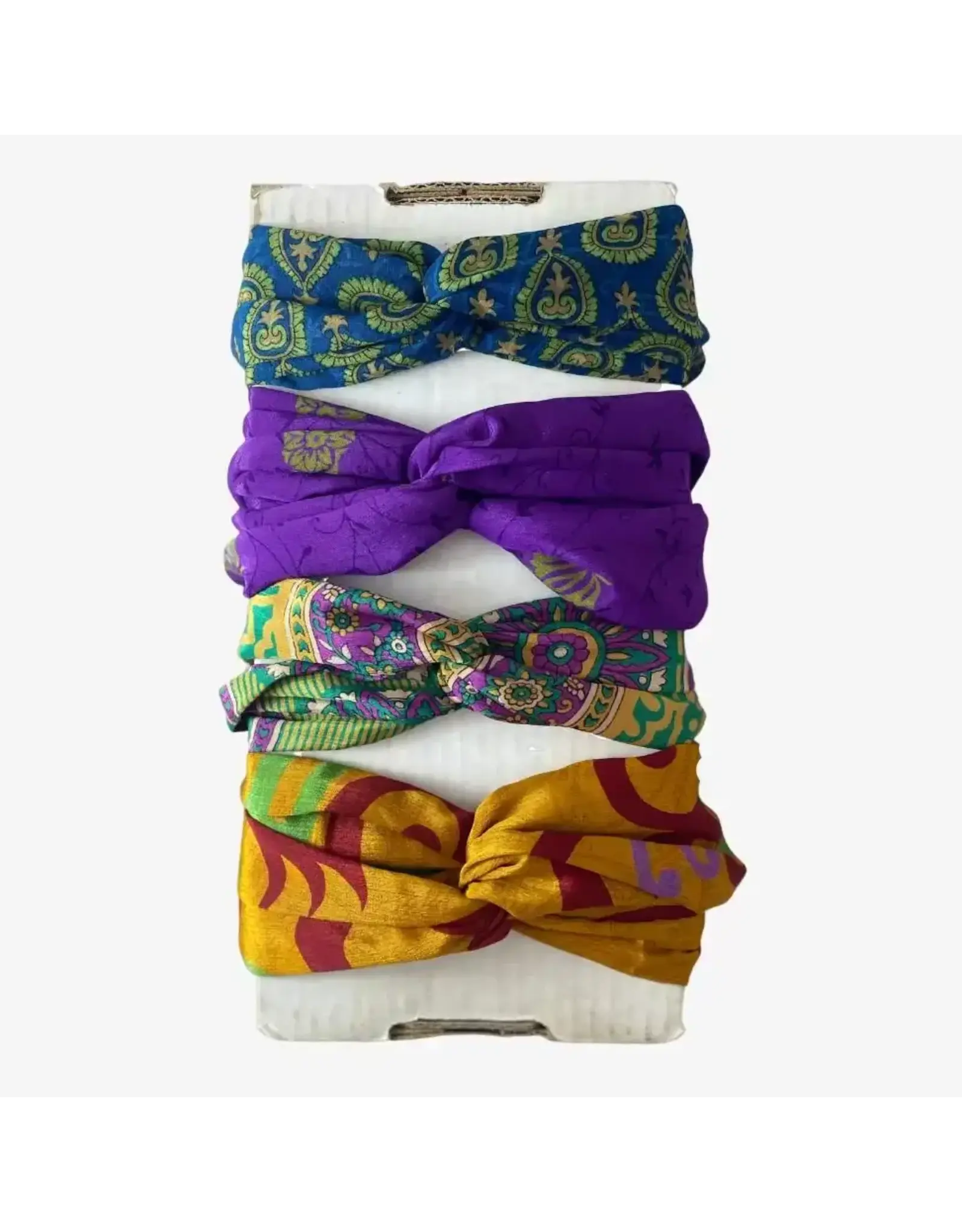 Vintage Sari Headband - Double Wrapped Loop, Colors Vary, Sold Singly