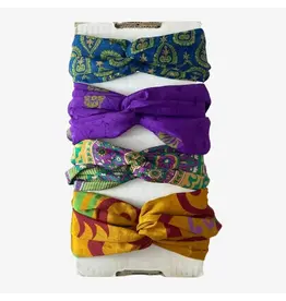 Vintage Sari Headband - Double Wrapped Loop, Colors Vary, Sold Singly