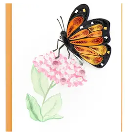 Quilled Monarch Milkweed Butterfly Gift Enclosure Mini Card, Vietnam