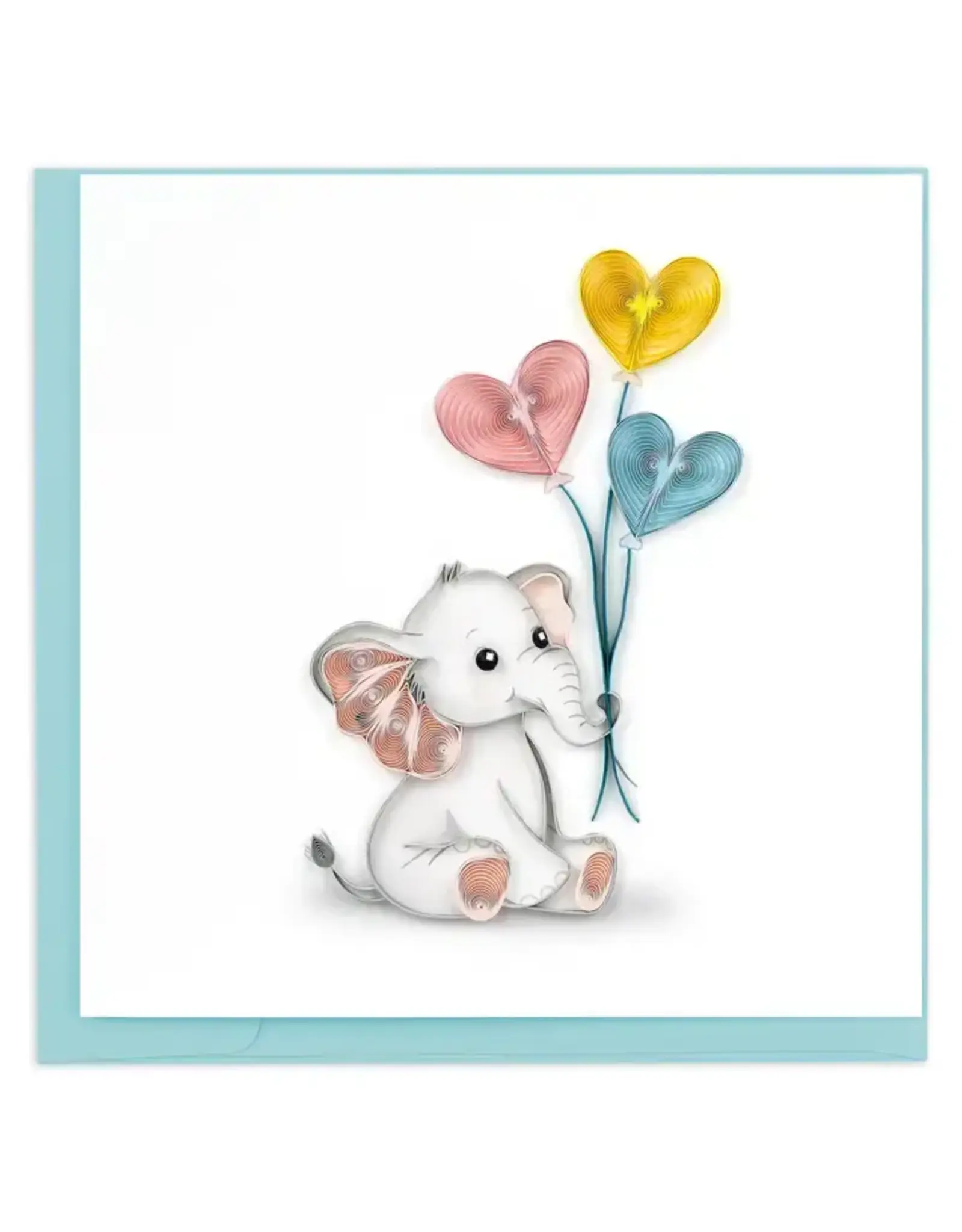 Quilled Baby Elephant Congrats Greeting Card, Vietnam