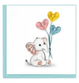 Quilled Baby Elephant Congrats Greeting Card, Vietnam