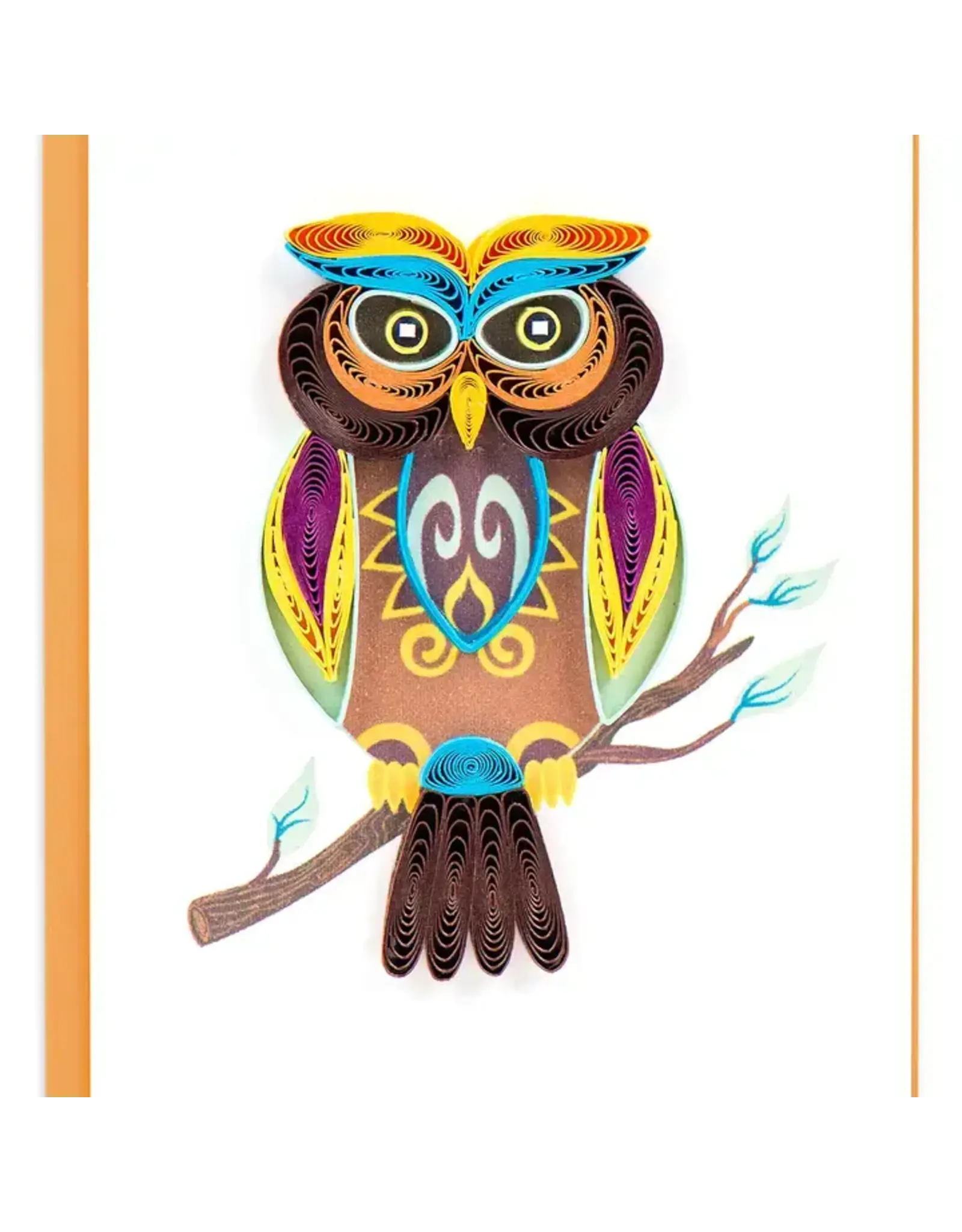 Quilled Decorative Owl Gift Enclosure Mini Card, Vietnam