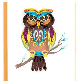 Quilled Decorative Owl Gift Enclosure Mini Card, Vietnam