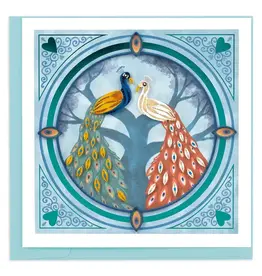 Quilled Peacock Pair Greeting Card, Vietnam
