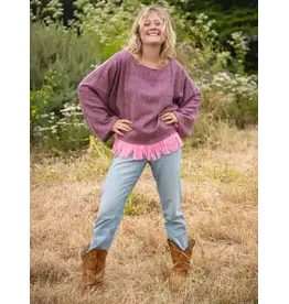 Brushed Woven Box Top, Carnation