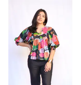 Anjou Top - Black Multi