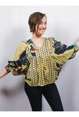 Kaiya Blouse Yellow Teal One Size