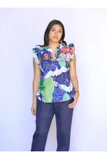 Crane Ruffle Sleeve Blouse