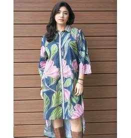 Talina Floral Print Dress Green Pink