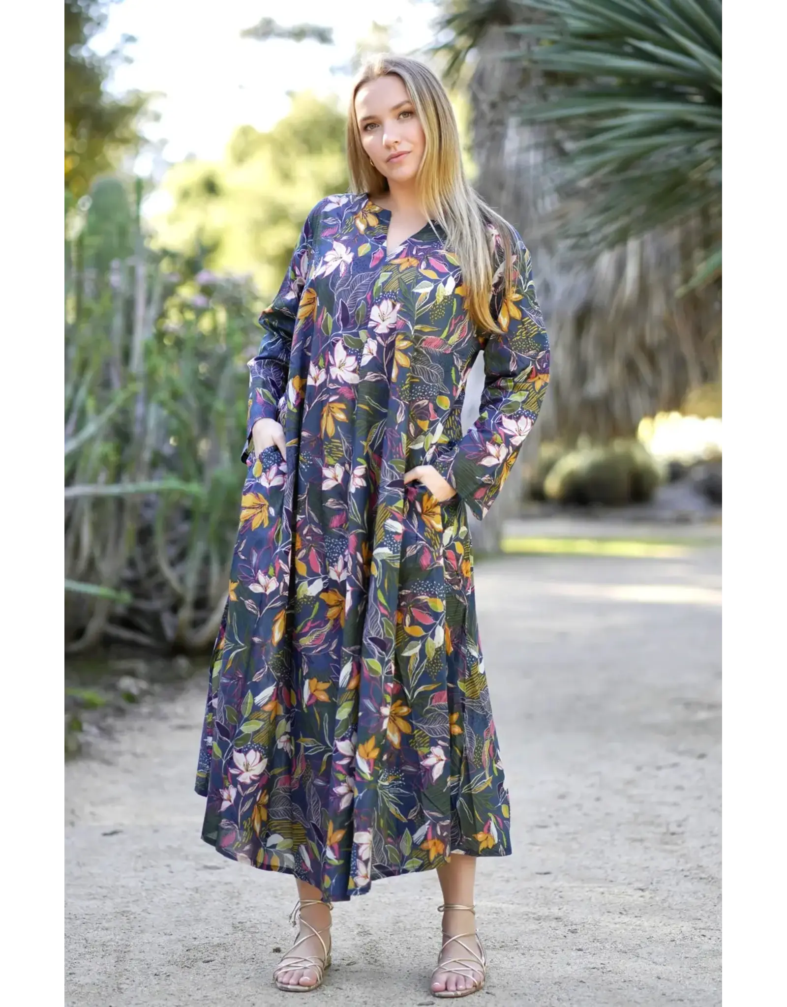 Calypso Leilani Dress Teal Gold