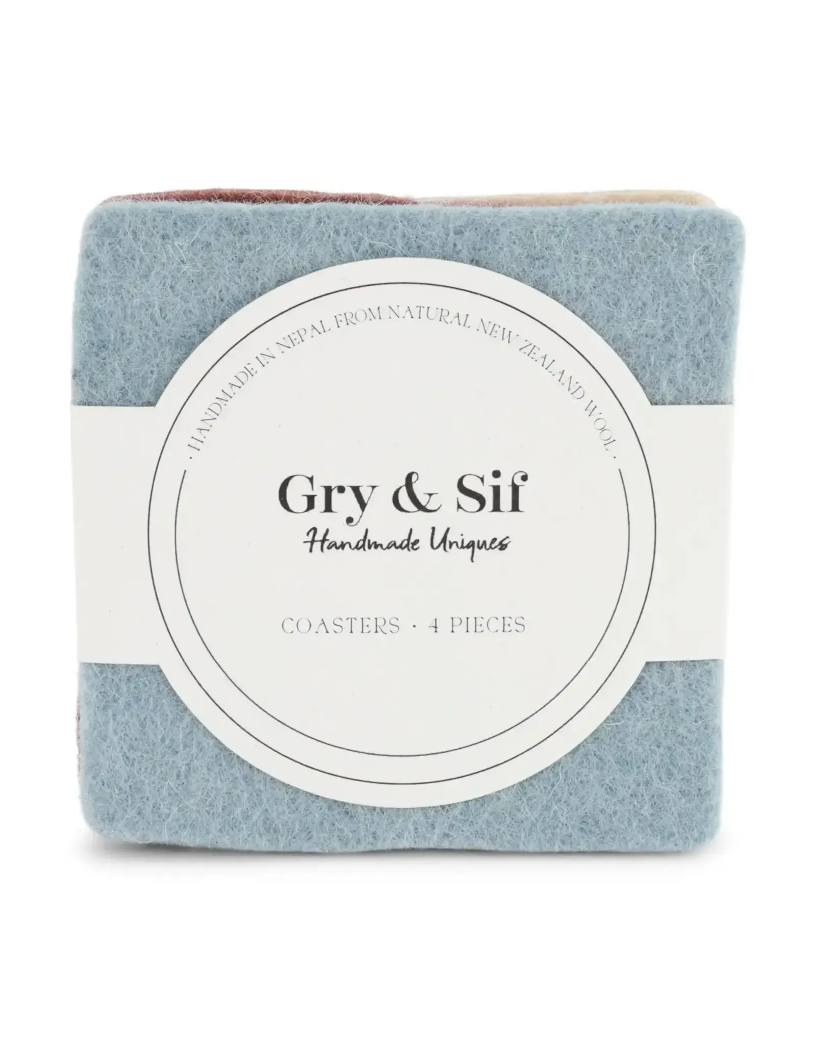 Coasters Square - set of 4 (Dusty Green, Light Blue, Beige,  Lavender)