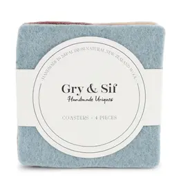 Coasters Square - set of 4 (Dusty Green, Light Blue, Beige,  Lavender)