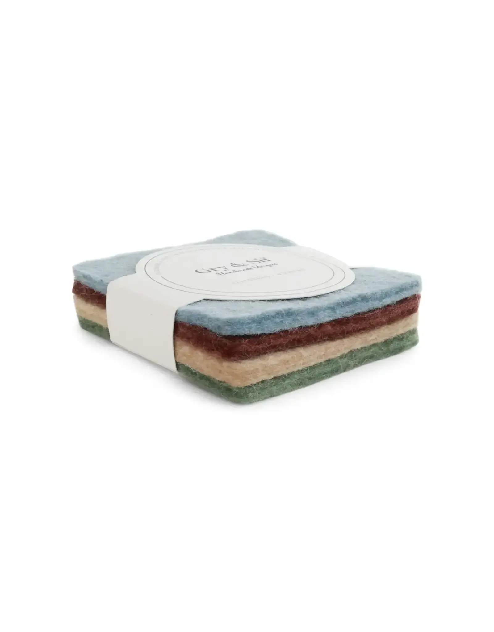 Coasters Square - set of 4 (Dusty Green, Light Blue, Beige,  Lavender)