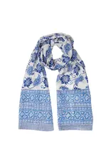 Mom's Favorite Blue Paisley Cotton Scarf