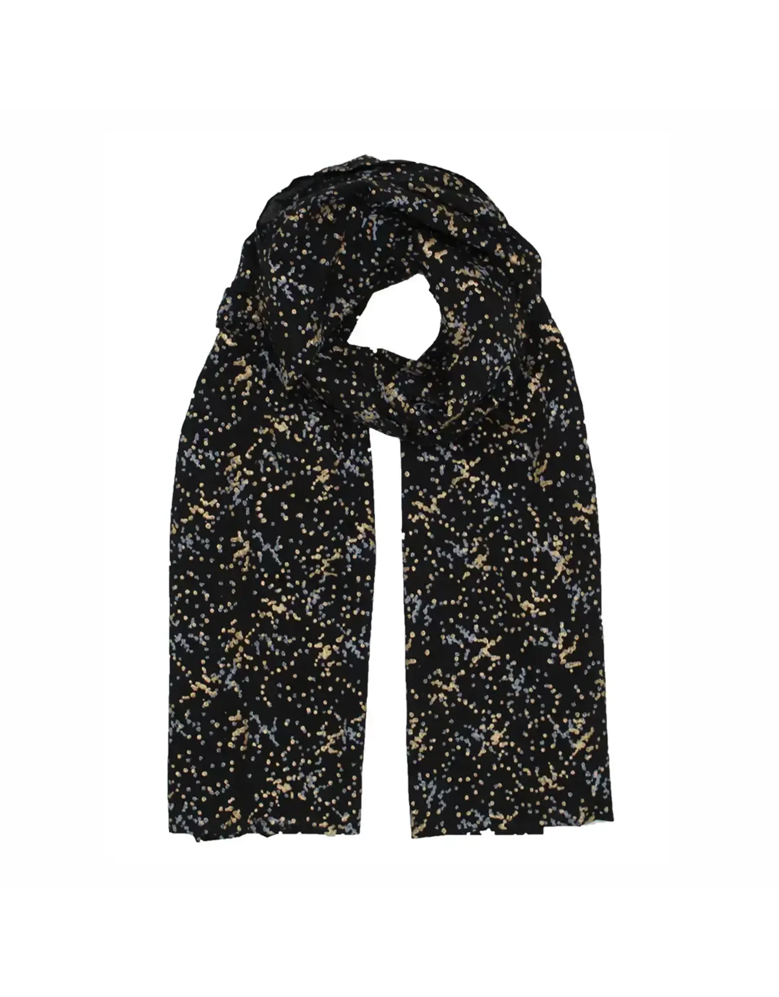 Splatter Dot Black Organic Cotton Scarf