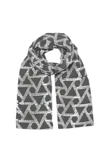 Triangles Grey Organic Jersey Hand Block Scarf