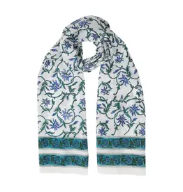 Vintage Floral Hand Block Printed Scarf