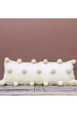 Wool Pom Pom Lumbar Pillow, Guatemala