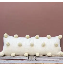 Wool Pom Pom Lumbar Pillow, Guatemala