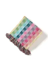 Rainbow Gingham Rethread Throw Blanket, India