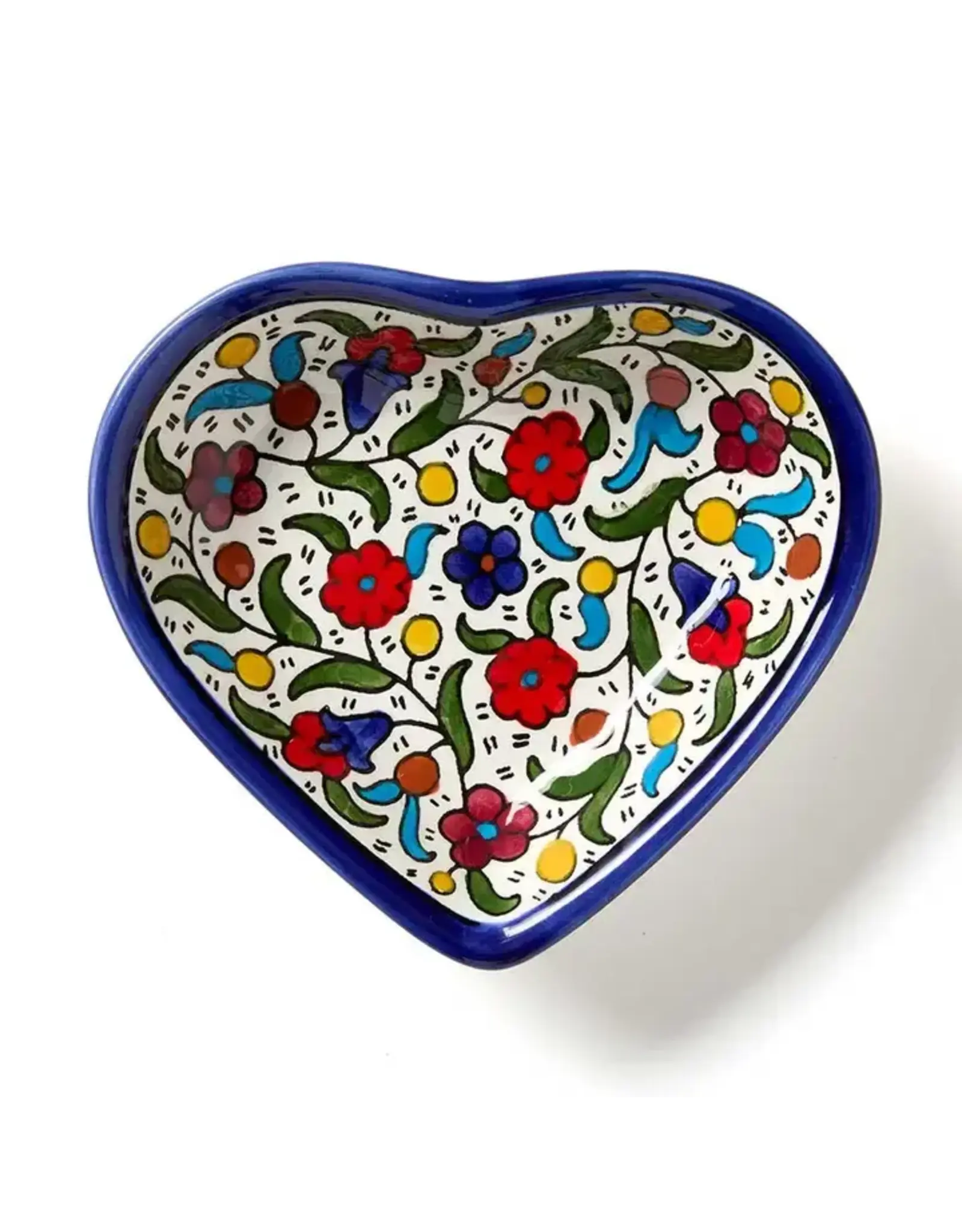 Blue West Bank Heart Trinket Dish, West Bank