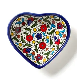 Blue West Bank Heart Trinket Dish, West Bank