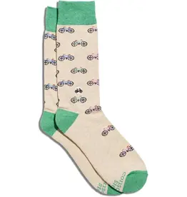 Socks That Support Youth Sports (Beige Bicycles) Medium