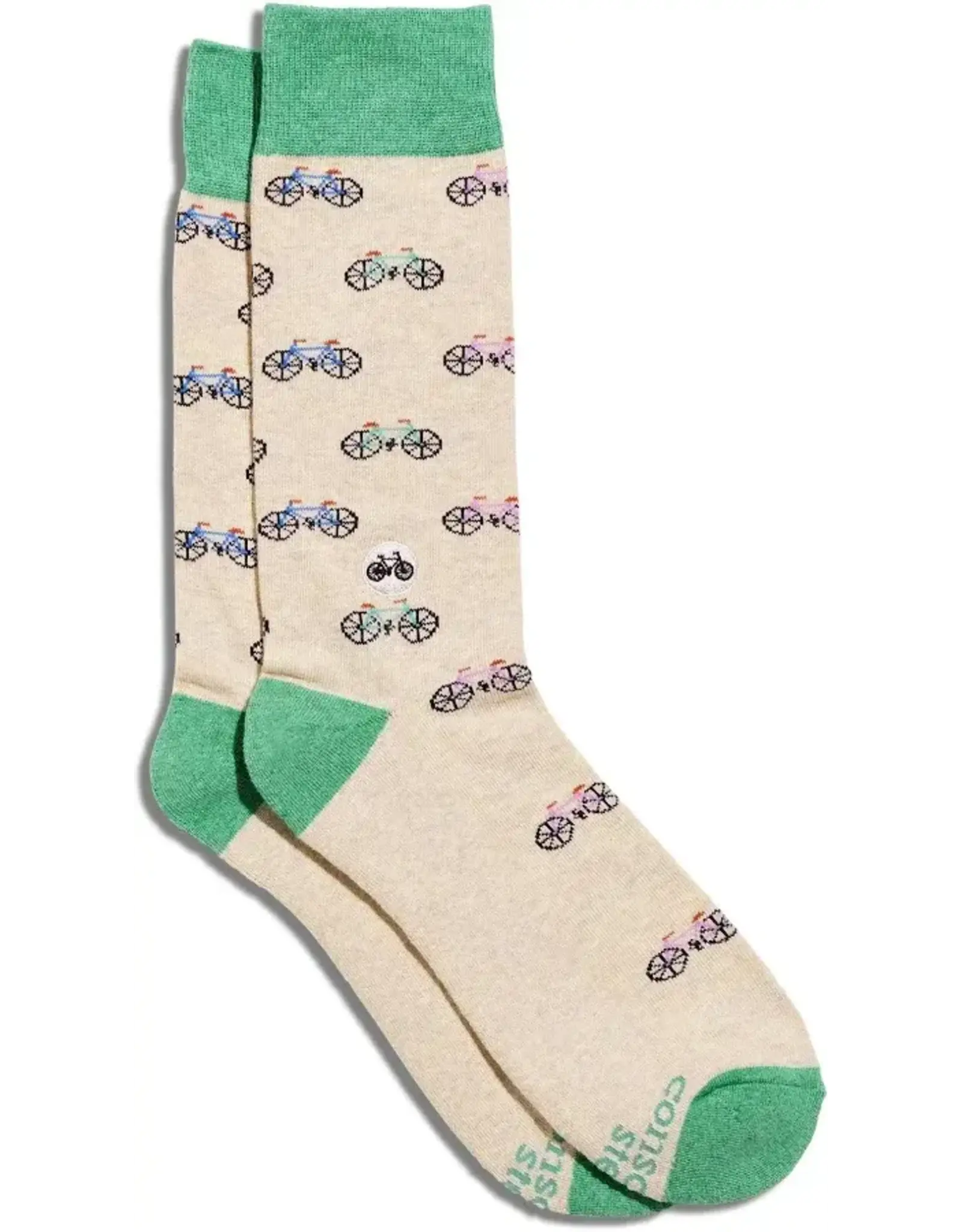 Socks That Support Youth Sports (Beige Bicycles) Small