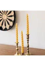 Twisted Beeswax Taper Candles- Set of 3, Rwanda