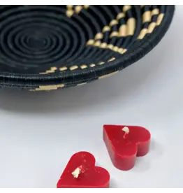Small Beeswax Heart Candle, Rwanda