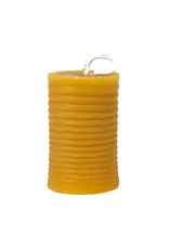 Ribbed Pillar Beeswax Candle, Rwanda