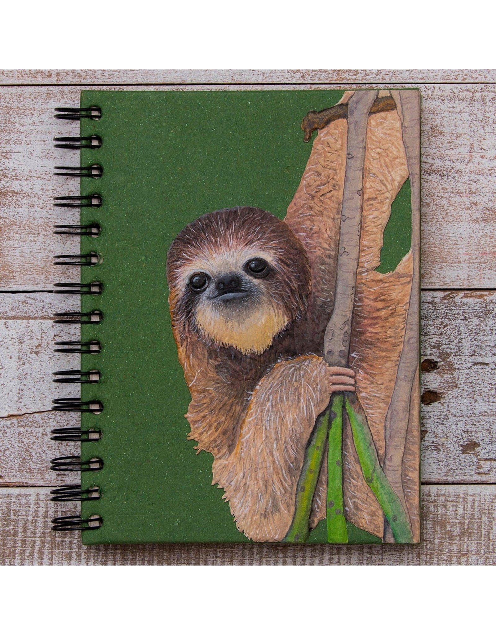 Trade roots Large Notebook, Mr. Ellies Pooh, Sri Lanka Three-Toed Sloth