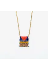 Altiplano Beaded Tag Necklace Quilt Square, Guatemala