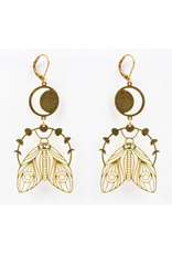 Altiplano Moon Moth Earrings, Guatemala