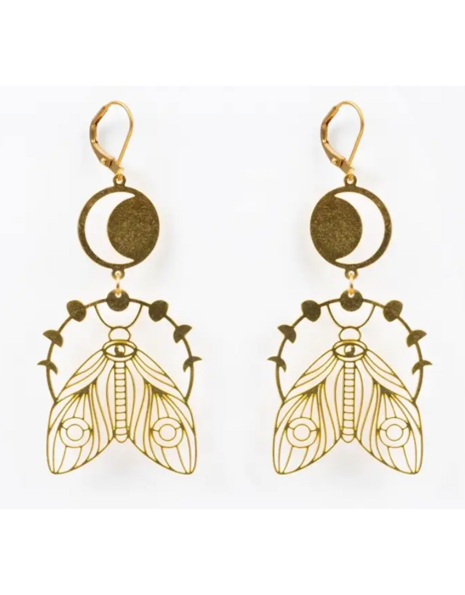 Altiplano Moon Moth Earrings, Guatemala