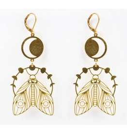 Altiplano Moon Moth Earrings, Guatemala