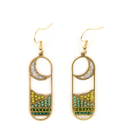 Altiplano Moonview Earrings Green, Guatemala