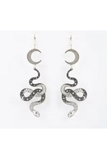 Altiplano Silver Celestial Snake Earrings, Guatemala