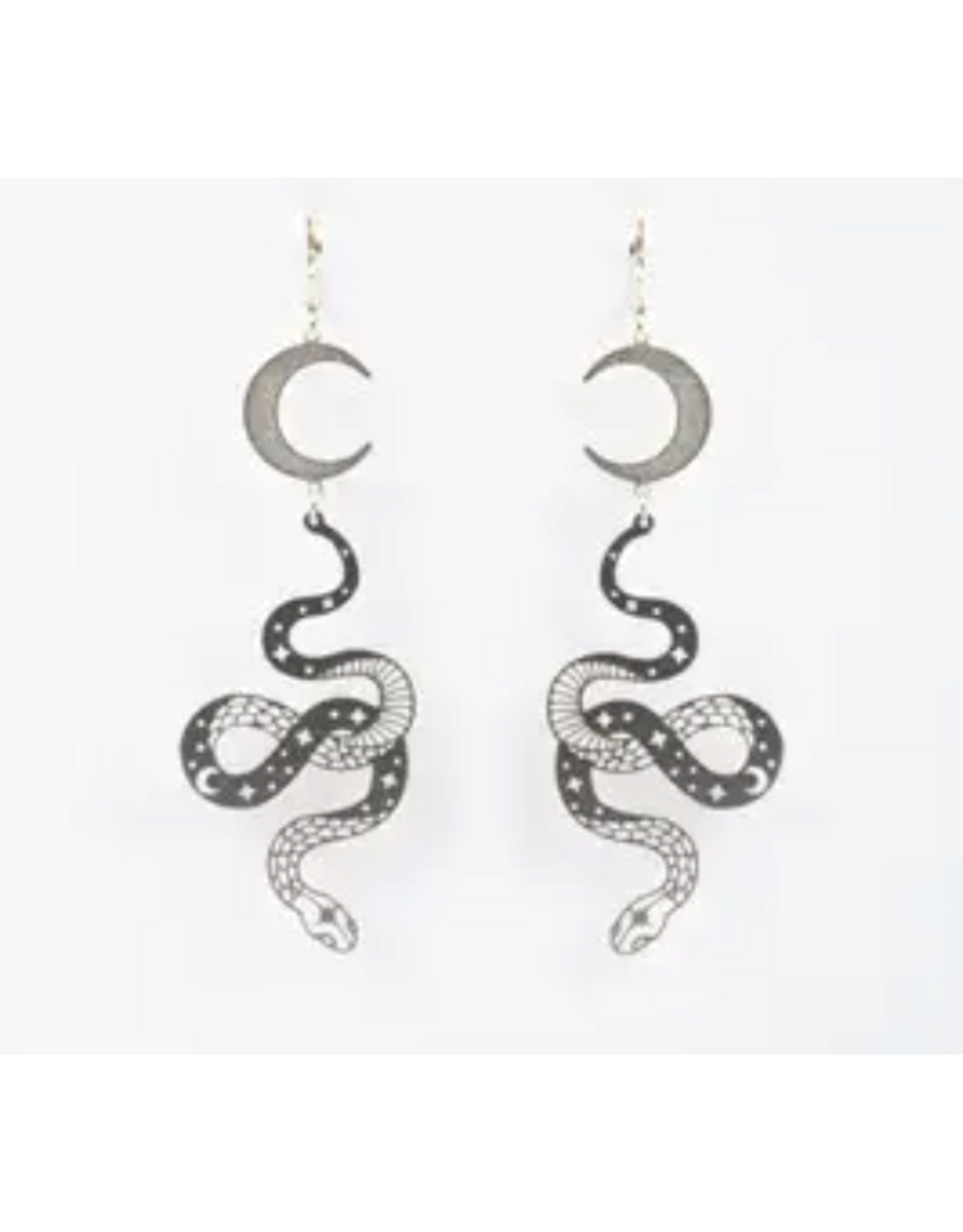 Altiplano Silver Celestial Snake Earrings, Guatemala