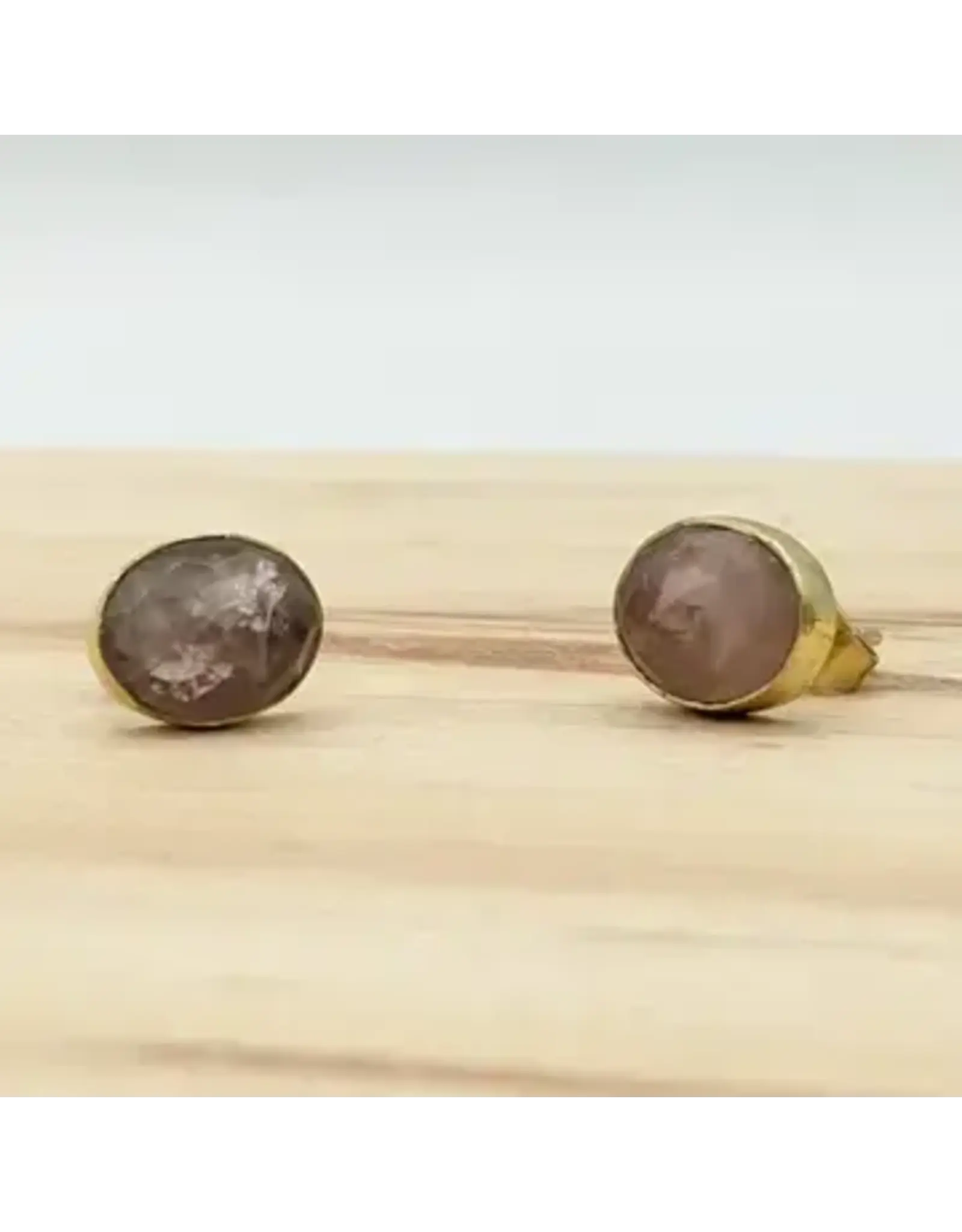 Rose Quartz Studs, India