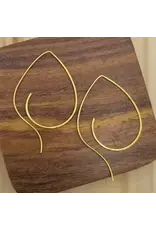 Pipal Leaf Brass Threader Earrings, India