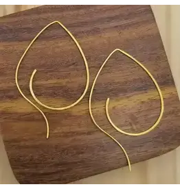 Pipal Leaf Brass Threader Earrings, India