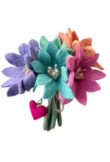 Handmade Felt Flower Spring Maya Bouquet, Nepal