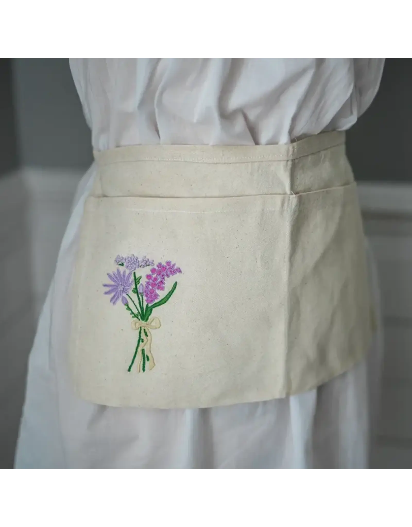 Embroidered Canvas, Bouquet Canvas Gardening Apron