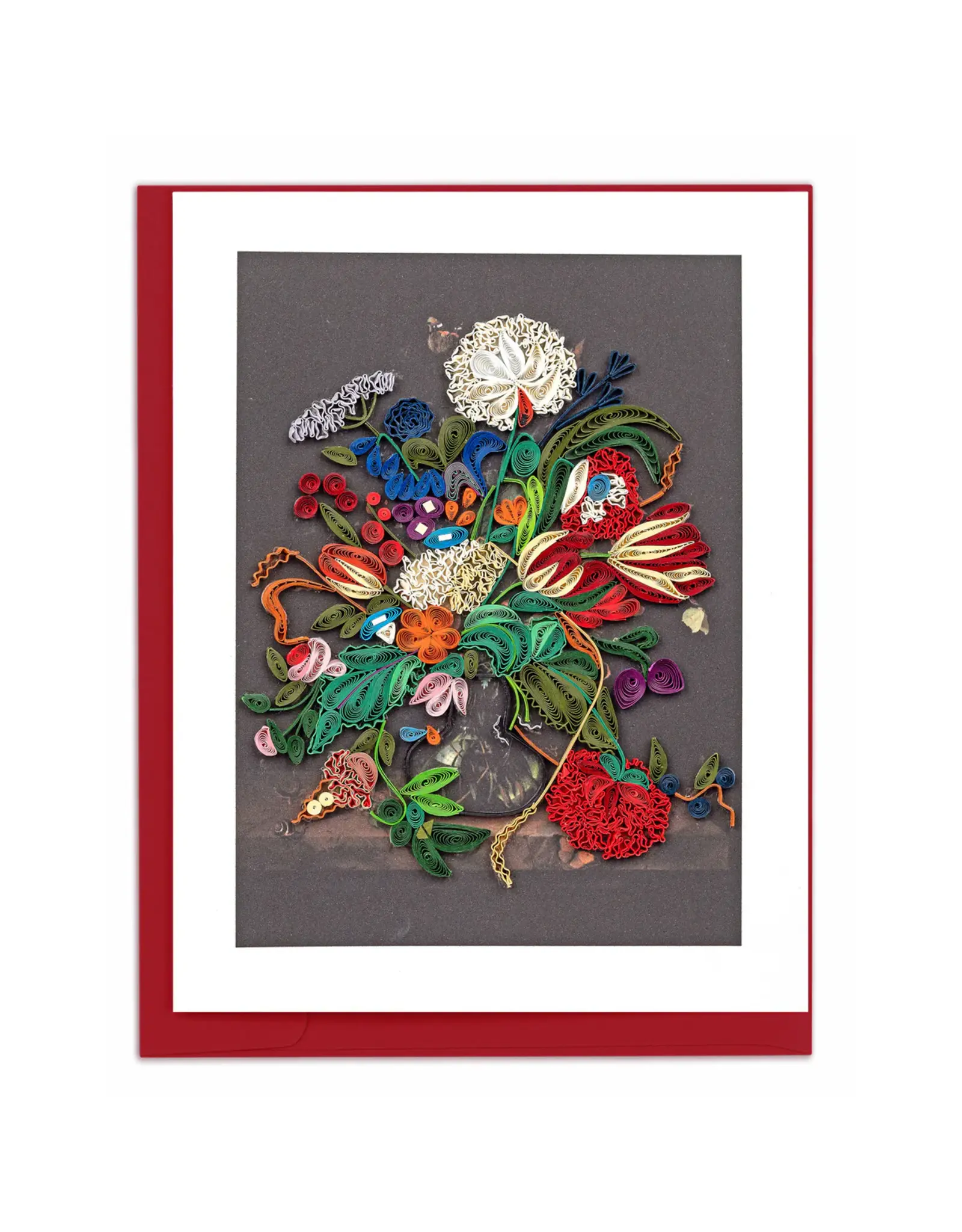 Vase of Flowers Artist Series Quilling Card