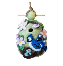 Felt Birdhouse Blue Jay, Nepal