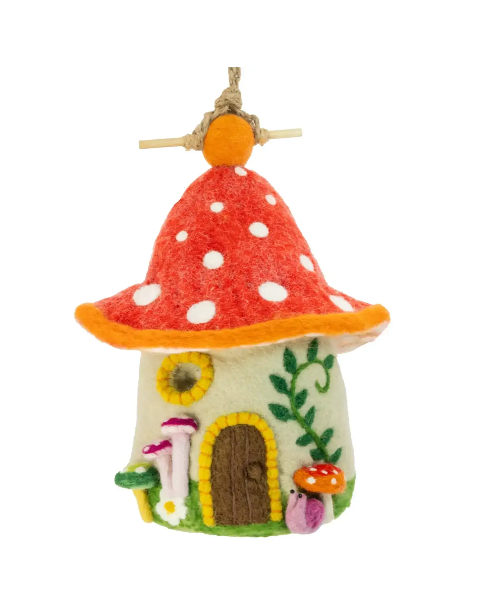 Felt Mushroom House Birdhouse